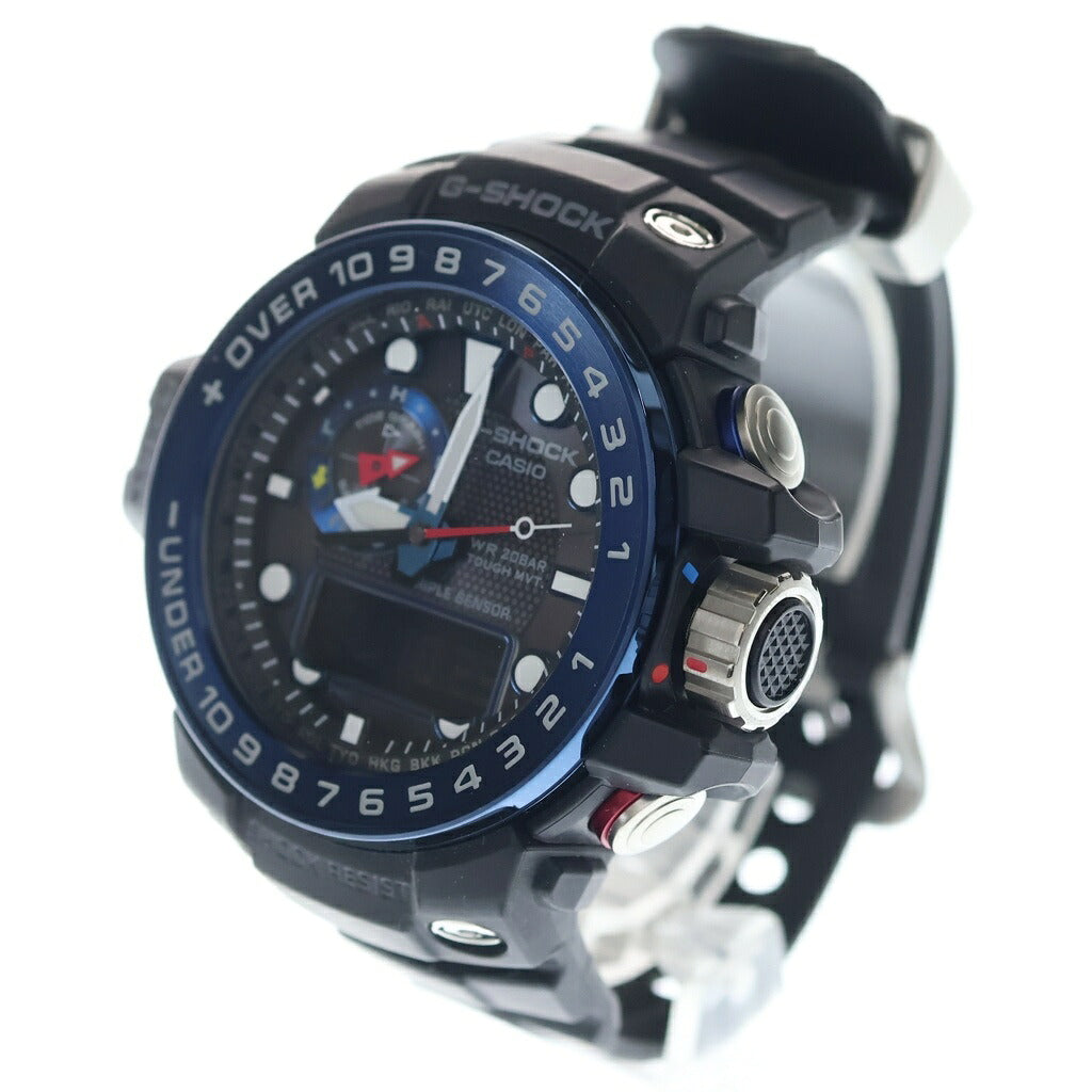 CASIO G-SHOCK(カシオ ジーショック) GULFMASTER ガルフマスター トリプルセンサー 電波ソーラー アナデジ 腕時計 ブラック/ブルー GWN-1000B-1AJF