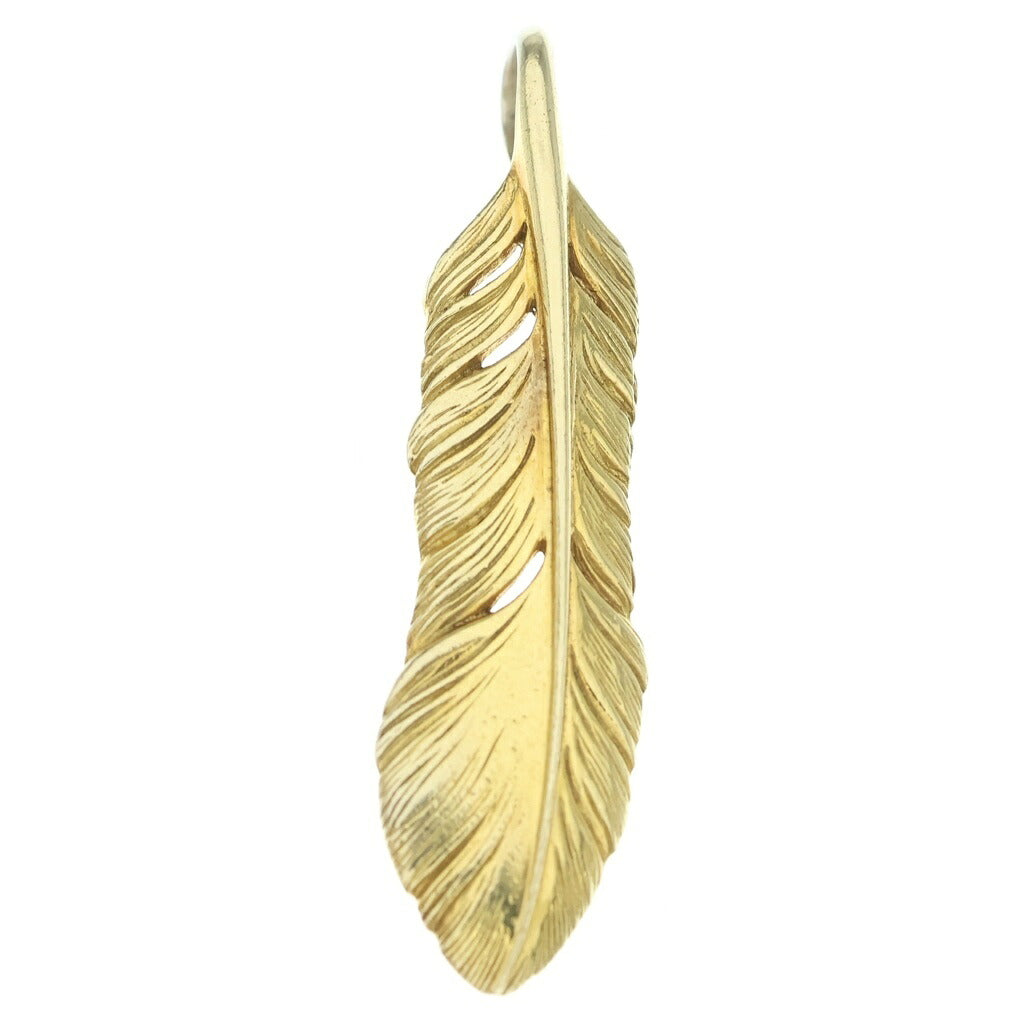 SAAD(サード) K18 全金フェザー 右向き ペンダントトップ ゴールド