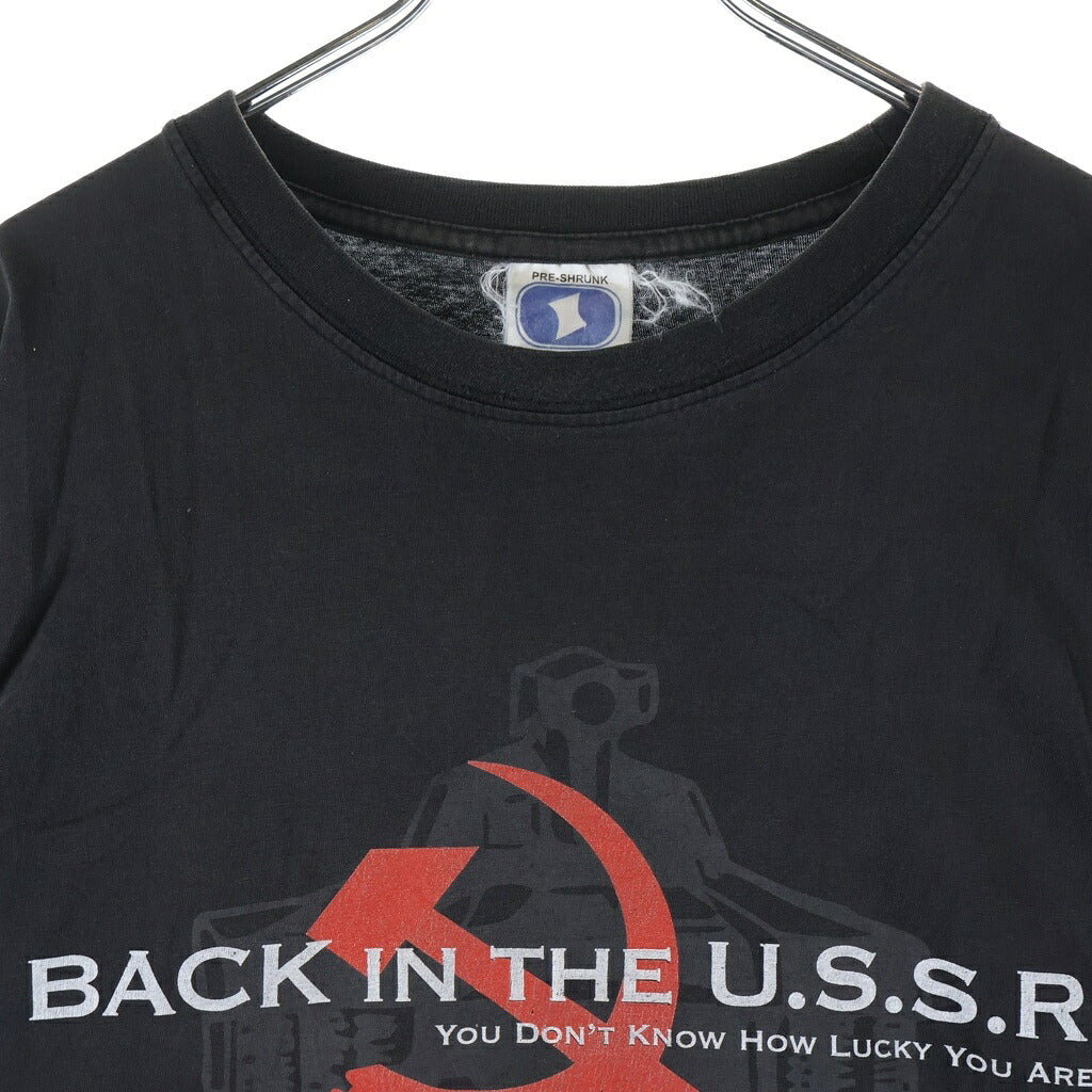 VINTAGE(ヴィンテージ) BEATLES BACK IN THE U.S.S.R. プリント 半袖Tシャツ LT-909 SOGOボディ ブラック