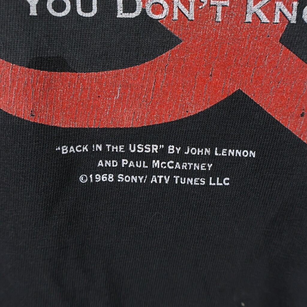 VINTAGE(ヴィンテージ) BEATLES BACK IN THE U.S.S.R. プリント 半袖Tシャツ LT-909 SOGOボディ ブラック