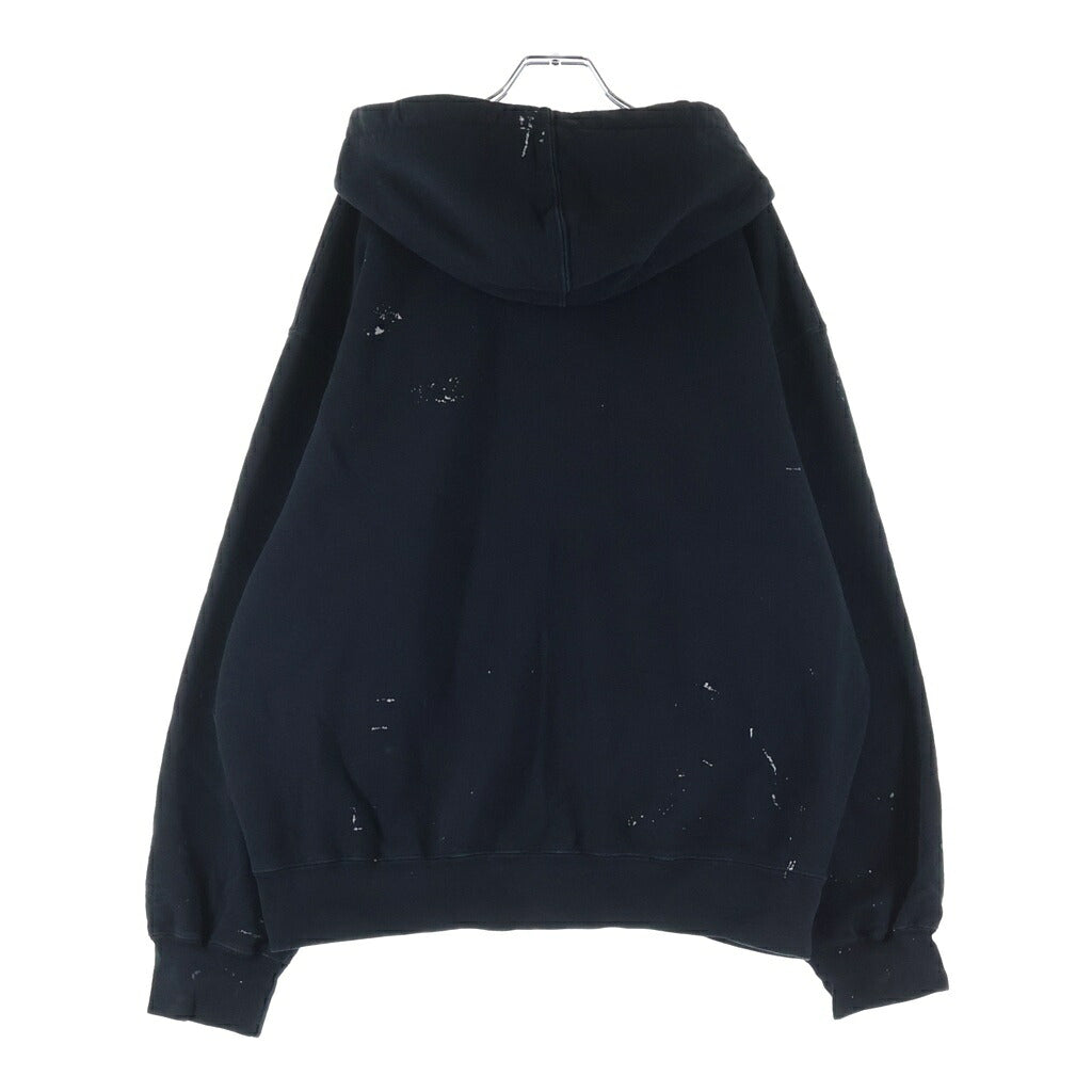 SUPREME(シュプリーム) 26SS×MM6 Maison Margiela Box Logo Zip Up Hooded Sweatshirt メゾンマルジェラ ペイント加工 ジップアップスウェットパーカー フーディー ブラック SH0GU0053 M25042