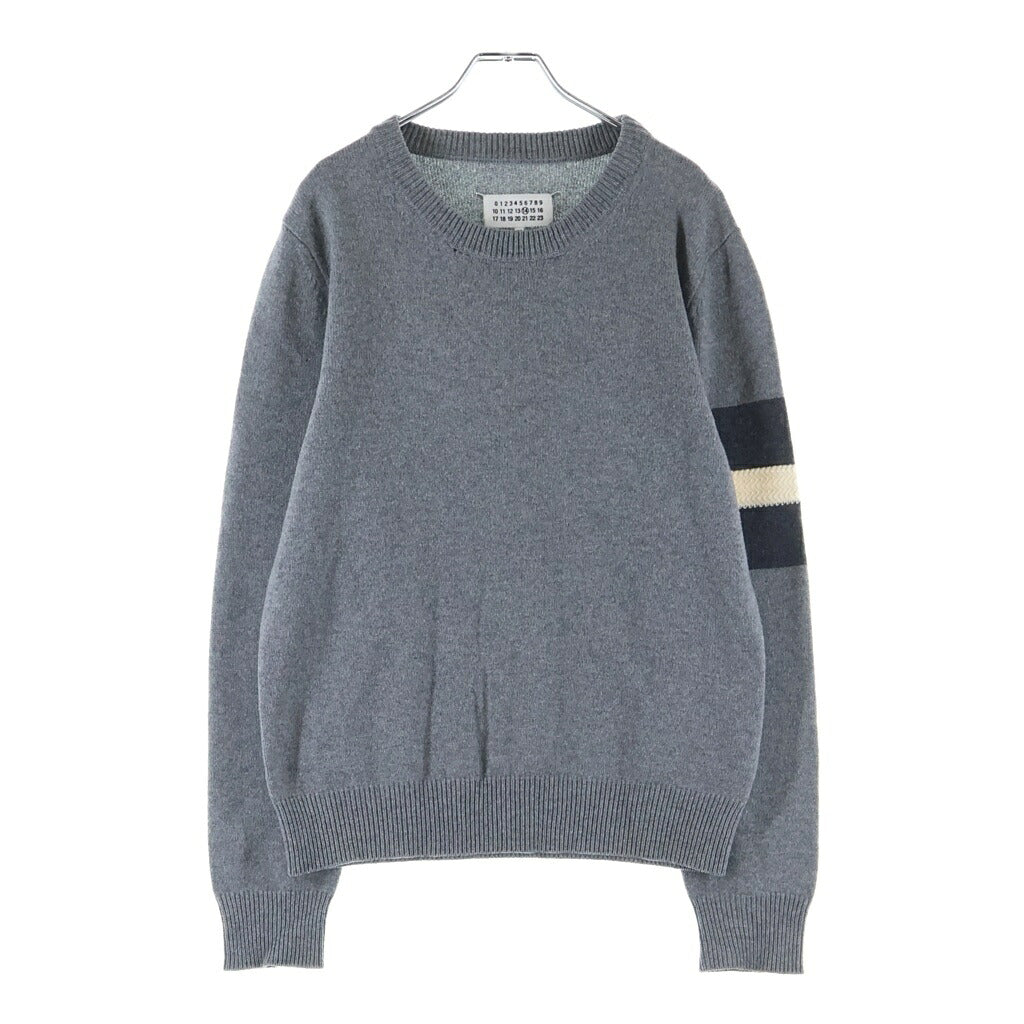 Maison Margiela(メゾンマルジェラ) 19AW Arm Stripe Crew Knit アームストライプ クルーネックニット セーター グレー S50HA0903 S16824