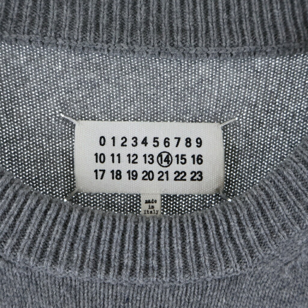 Maison Margiela(メゾンマルジェラ) 19AW Arm Stripe Crew Knit アームストライプ クルーネックニット セーター グレー S50HA0903 S16824