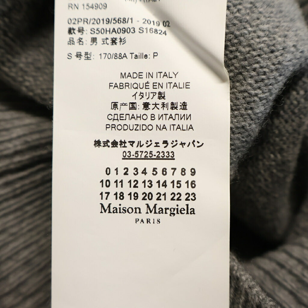 Maison Margiela(メゾンマルジェラ) 19AW Arm Stripe Crew Knit アームストライプ クルーネックニット セーター グレー S50HA0903 S16824