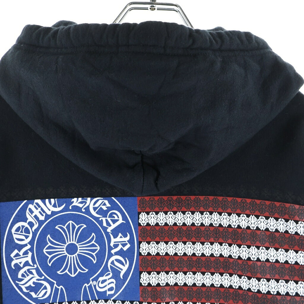 CHROME HEARTS(クロムハーツ) AMERICAN FLAG HOODED SWEAT アメリカンフラッグ プルオーバー パーカー ブラック