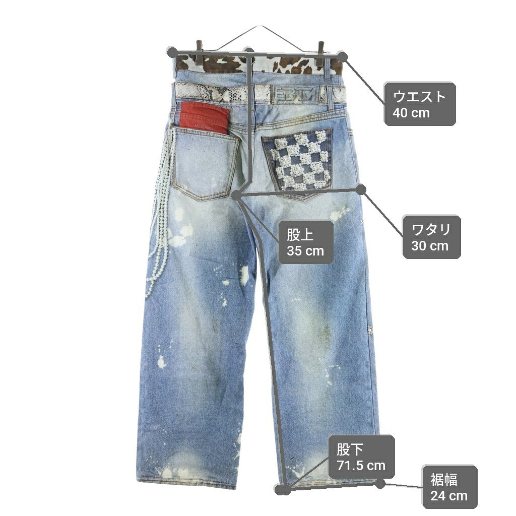 NO BRAND(ノーブランド) 【fomo.studios】×EBTM ダブルウエストバンド デニム パンツ インディゴ