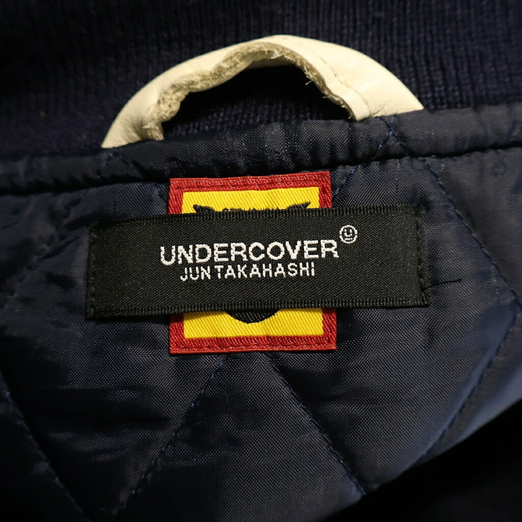 UNDERCOVER(アンダーカバー) 22AW HUMAN MADE LAST ORGY 2 VARSITY JACKET ラストオージー2 レザー切替 スタジャン ネイビー/ホワイト UC2B9202