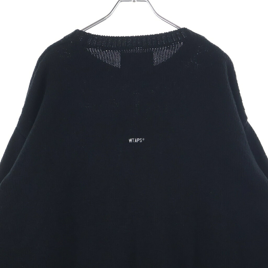 WTAPS(ダブルタップス) 24AW WTAPS SIGN SWEATER 天竺編み クルーネックニット セーター ブラック 242MADT-KNM04