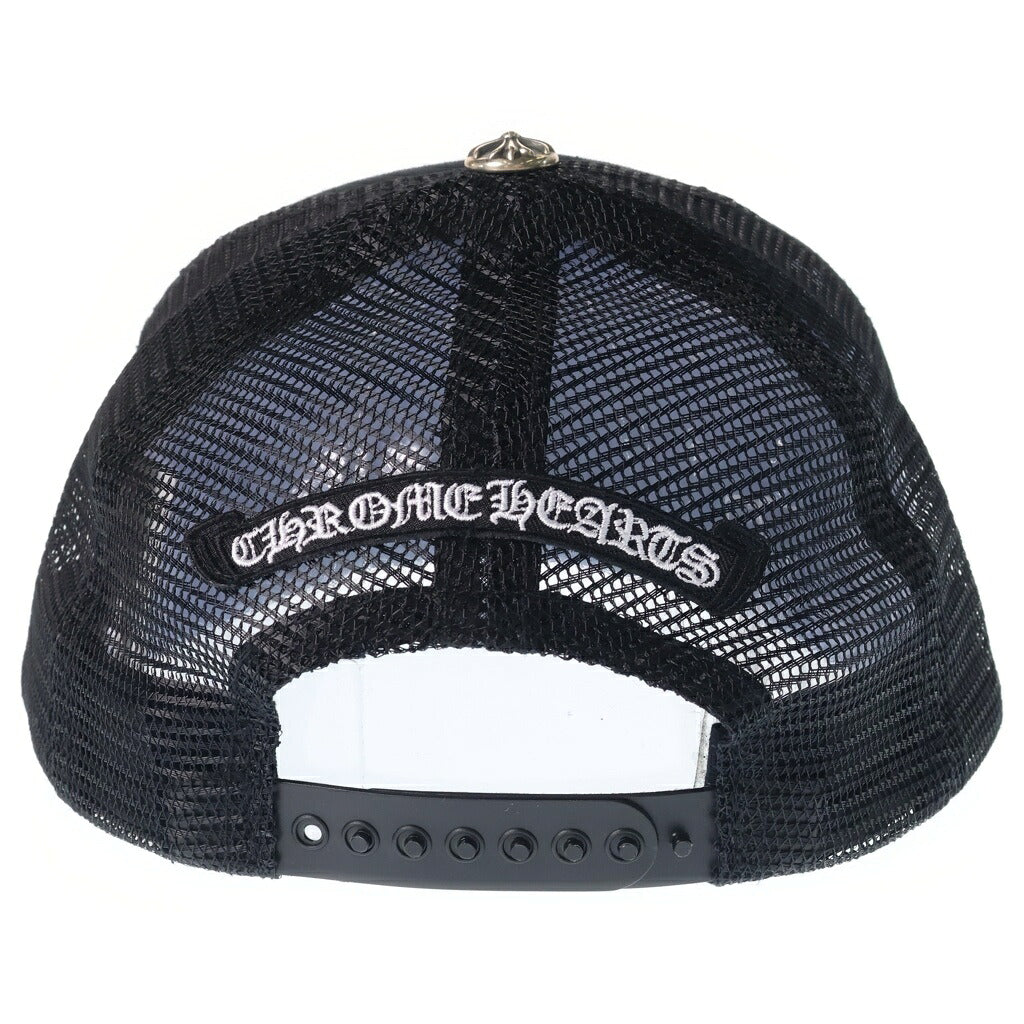 CHROME HEARTS(クロムハーツ) TRUCKER CAP 3セメタリー レザークロスパッチ メッシュトラッカーキャップ 帽子 ブラック/ピンク