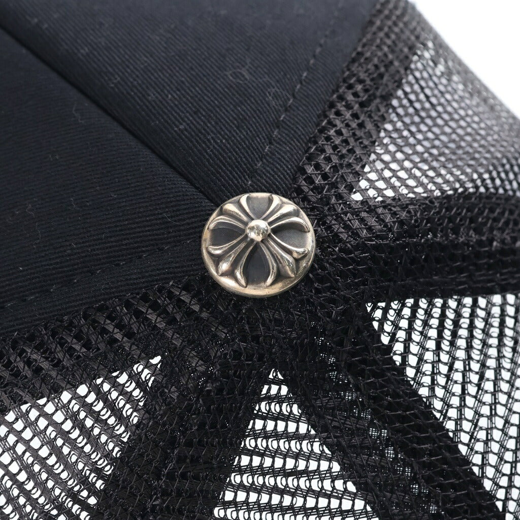 CHROME HEARTS(クロムハーツ) TRUCKER CAP 3セメタリー レザークロスパッチ メッシュトラッカーキャップ 帽子 ブラック/ピンク