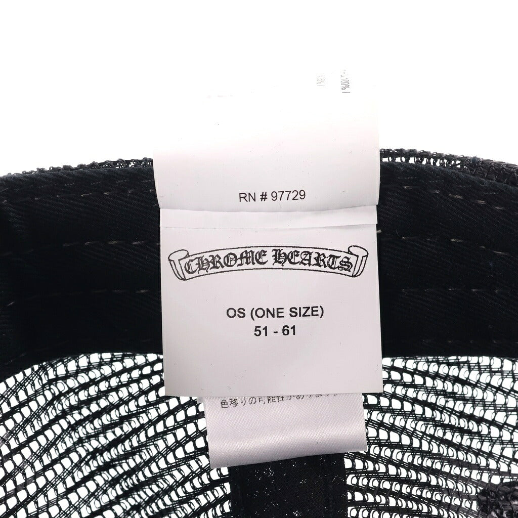 CHROME HEARTS(クロムハーツ) TRUCKER CAP 3セメタリー レザークロスパッチ メッシュトラッカーキャップ 帽子 ブラック/ピンク