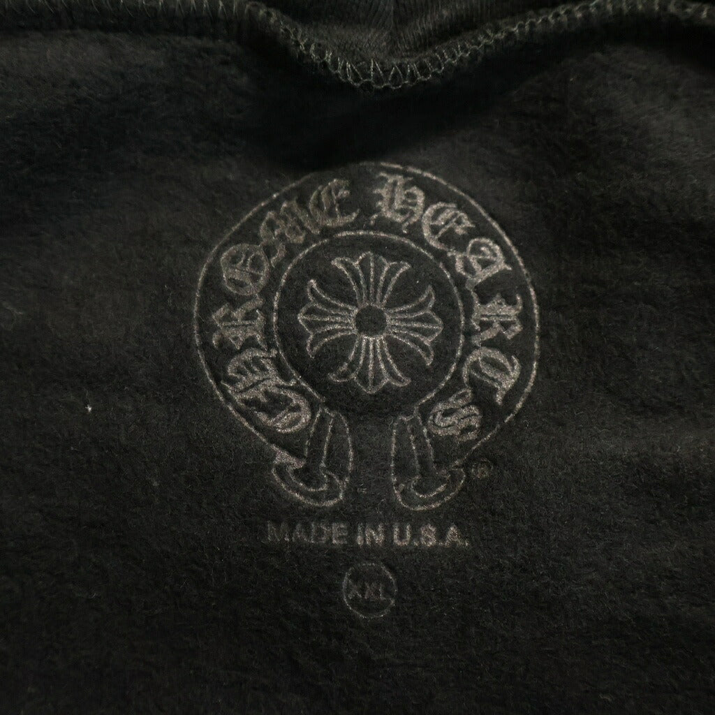 CHROME HEARTS(クロムハーツ) SWTSHRT HD ZIP ダガージップ アームフローラル バックホースシュープリント ジップアップスウェットパーカー フーディー ブラック