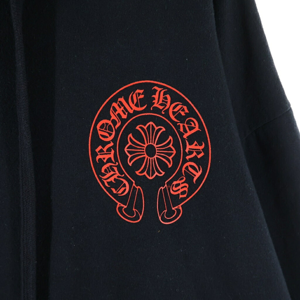 CHROME HEARTS(クロムハーツ) WWW.CHROMEHEARTS.COM HOODIE オンライン限定ホースシューバックプリント プルオーバーパーカー ブラック/レッド