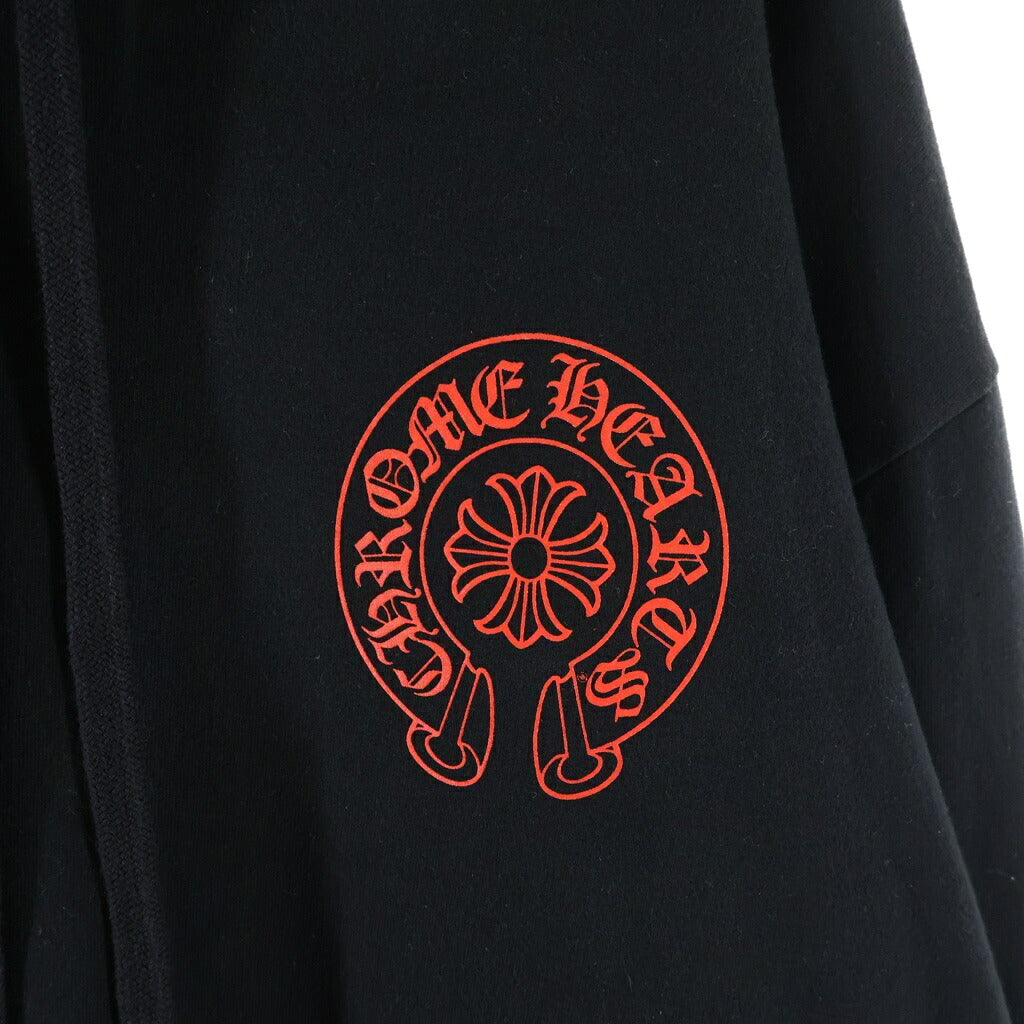 CHROME HEARTS(クロムハーツ) WWW.CHROMEHEARTS.COM HOODIE オンライン限定ホースシューバックプリント プルオーバーパーカー ブラック/レッド