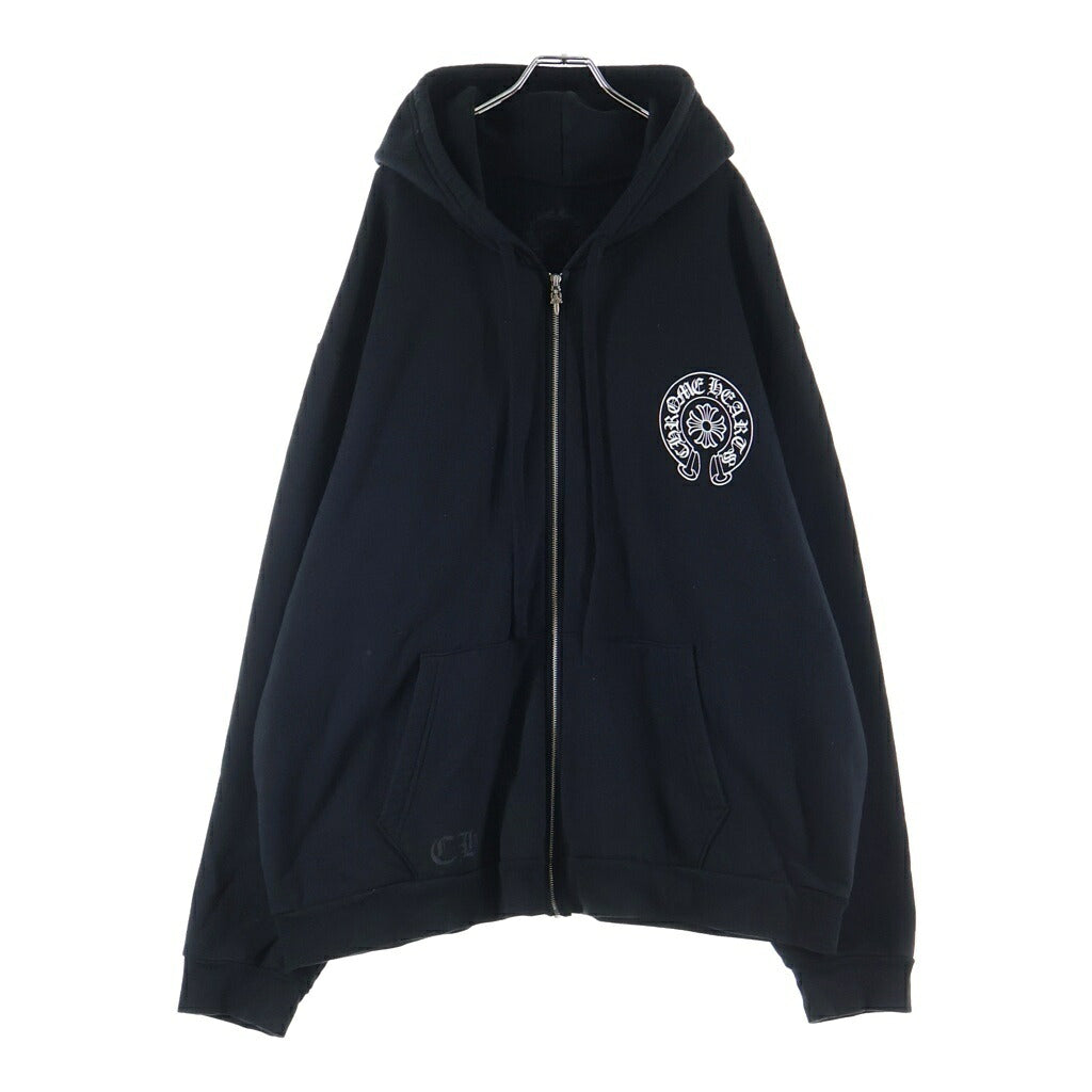 CHROME HEARTS(クロムハーツ) LOS ANGELES HORSESHOE ZIP UP HOODIE ロサンゼルス限定 ホースシュー ジップアップパーカー フーディー ブラック