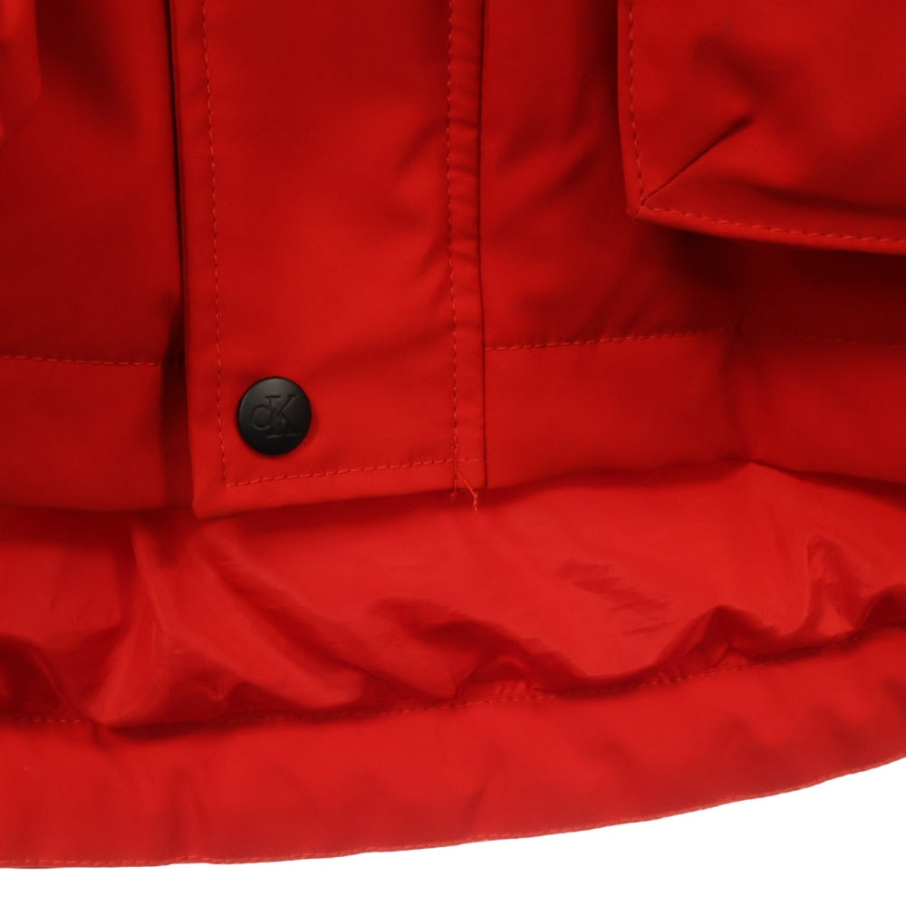 Calvin Klein Jeans(カルバンクラインジーンズ) マルチポケット ジップアップ フーデッド ナイロン ヘンプジャケット レッド J319243