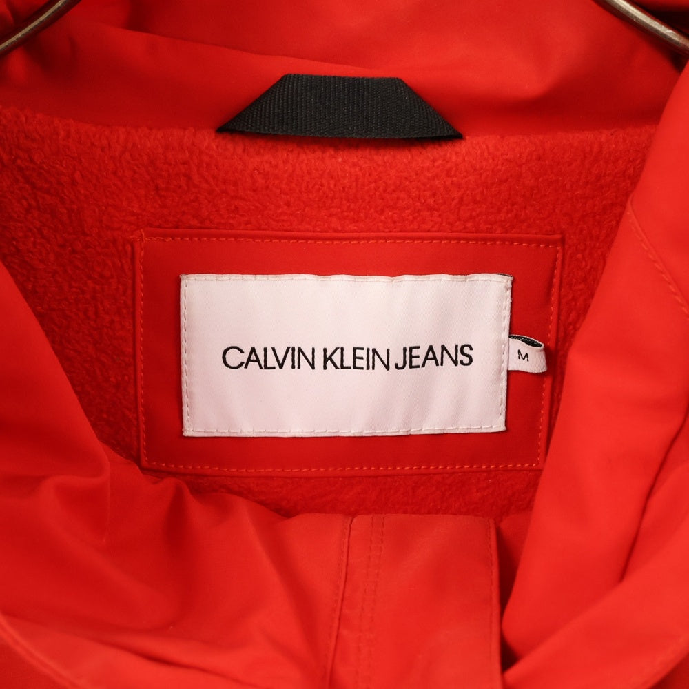 Calvin Klein Jeans(カルバンクラインジーンズ) マルチポケット ジップアップ フーデッド ナイロン ヘンプジャケット レッド J319243