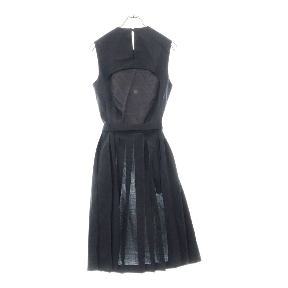 NOIR KEI NINOMIYA(ノワール ケイニノミヤ) AD2017 バックレス プリーツ ウールドレス ワンピース ブラック 3Z-O001 レディース