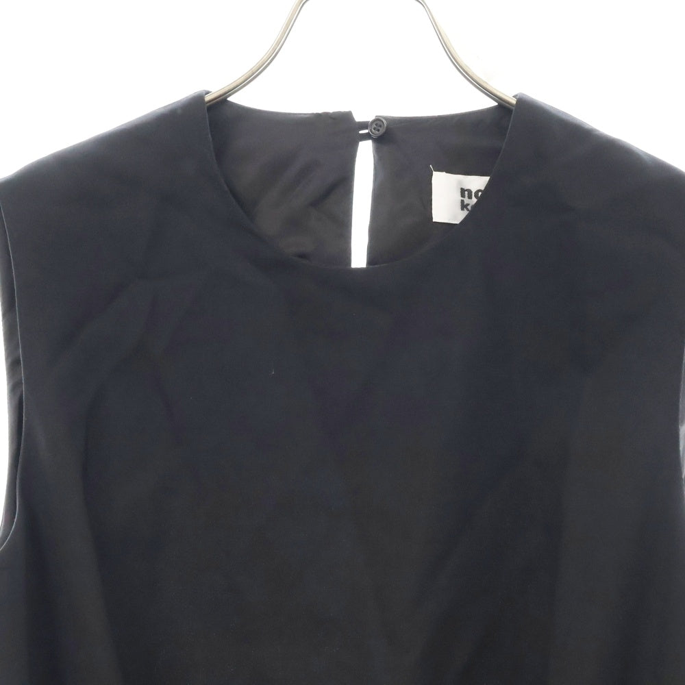 NOIR KEI NINOMIYA(ノワール ケイニノミヤ) AD2017 バックレス プリーツ ウールドレス ワンピース ブラック 3Z-O001 レディース