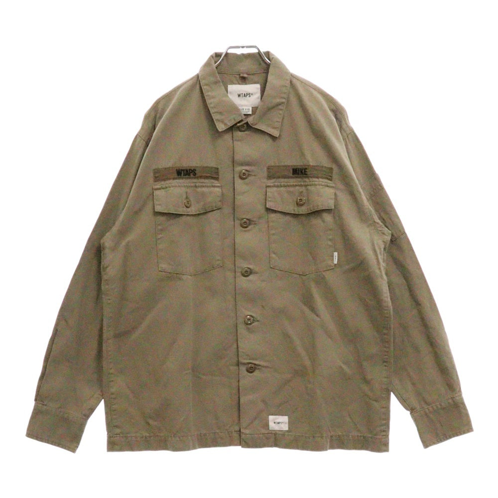 WTAPS(ダブルタップス) BUDS LS 01 バッズ ウォッシュ加工 長袖シャツ ミリタリージャケット 191BRDT-SHM02