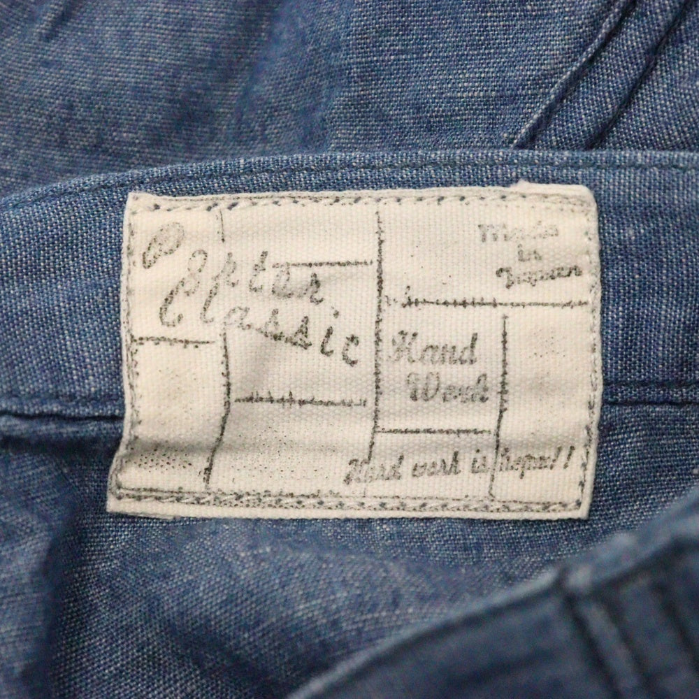 Porter Classic(ポータークラシック) ポケット刺繍 ジップフライ リネン混 ハーフパンツ ショーツ インディゴ