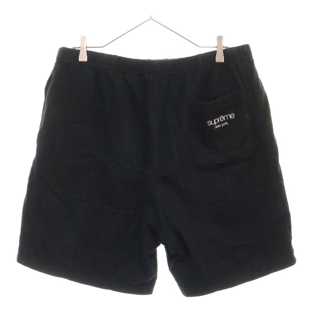 SUPREME(シュプリーム) 18AW Patchwork Pique Short ロゴ刺繍 パッチワーク ハーフパンツ ショーツ ブラック
