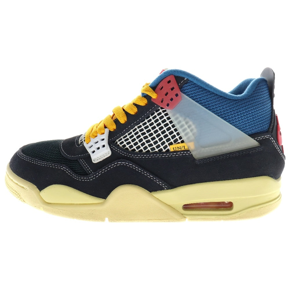 NIKE(ナイキ) UNION AIR JORDAN 4 OFF-NOIR ユニオン エアジョーダン4スニーカー ブラック/ブルー US8.5/26.5cm DC9533-001