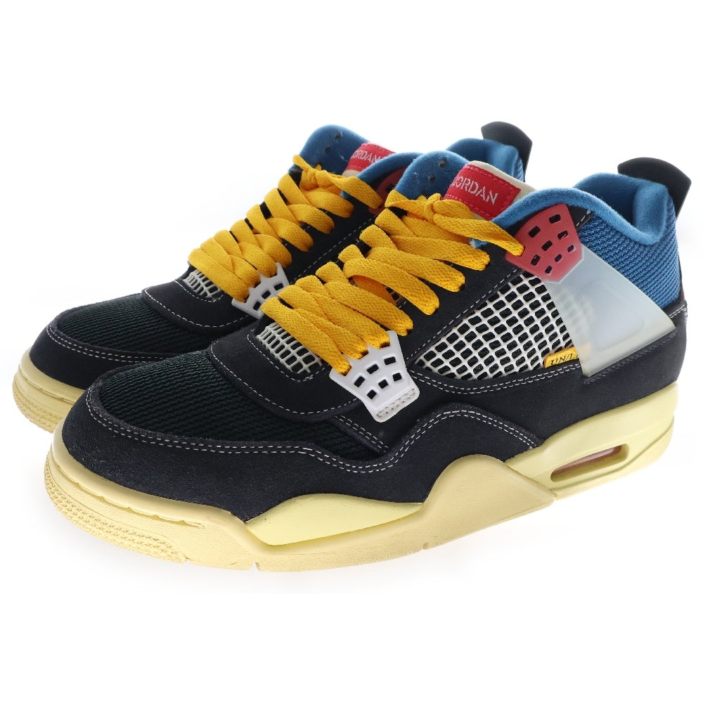 NIKE(ナイキ) UNION AIR JORDAN 4 OFF-NOIR ユニオン エアジョーダン4スニーカー ブラック/ブルー US8.5/26.5cm DC9533-001
