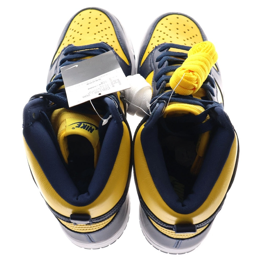 NIKE(ナイキ) DUNK HIGH Michigan ダンク ミシガン ハイカットスニーカー イエロー/ネイビー US9/27.0cm CZ8149-700