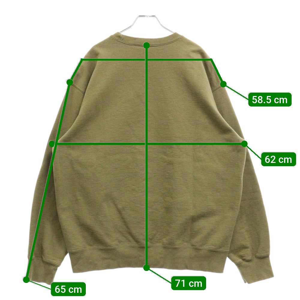 SUPREME(シュプリーム) 22SS Overlap Crewneck クルーネック 刺繍 長袖トレーナー グリーン