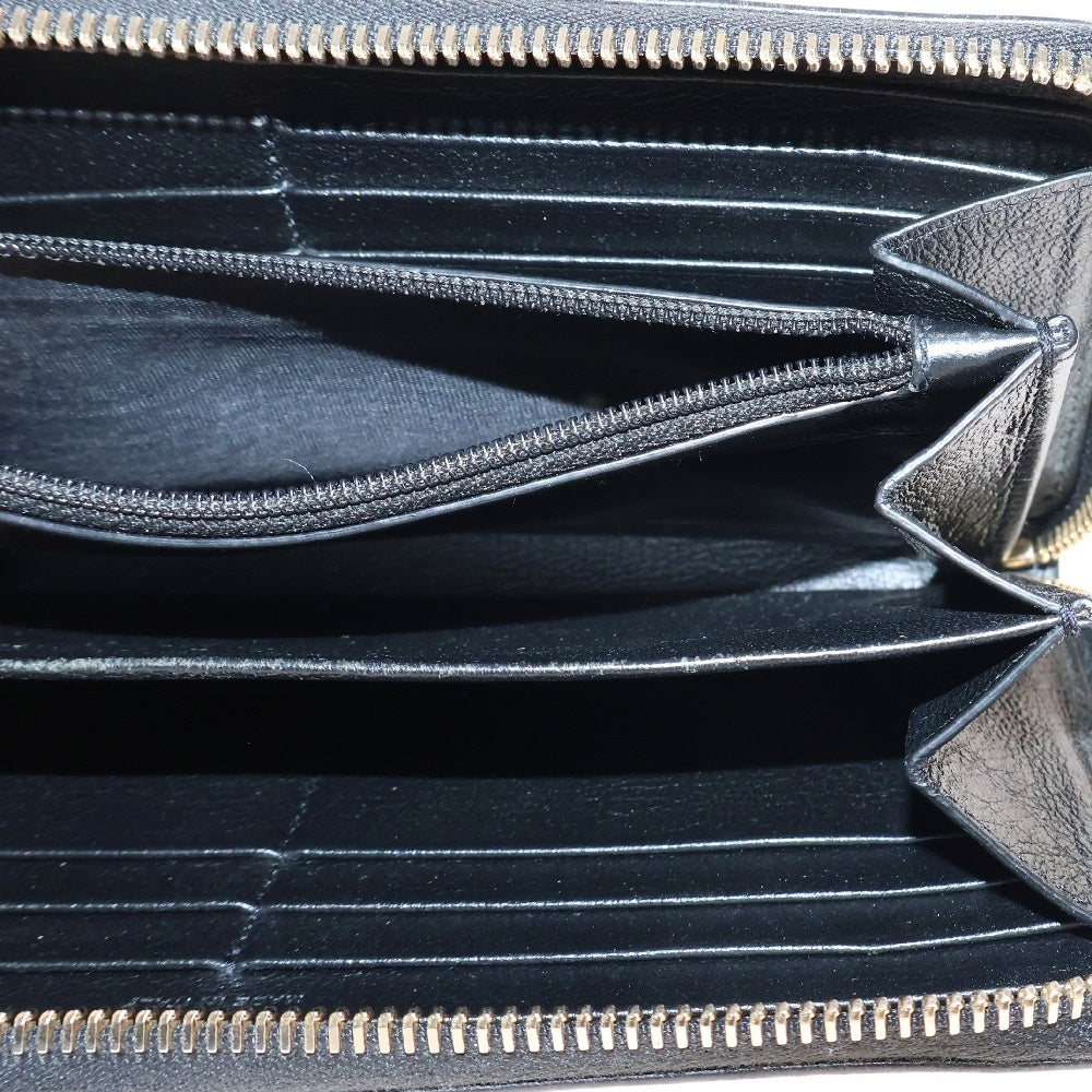 YVES SAINT LAURENT(イヴサンローラン) YSLロゴ レザーロングウォレット 長財布 ブラック/ゴールド