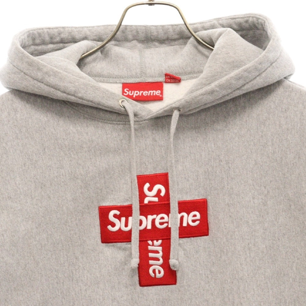 SUPREME(シュプリーム) 20AW Cross Box Logo Hooded Sweatshirt クロスボックスロゴ フーデッド プルオーバー スウェットパーカー グレー