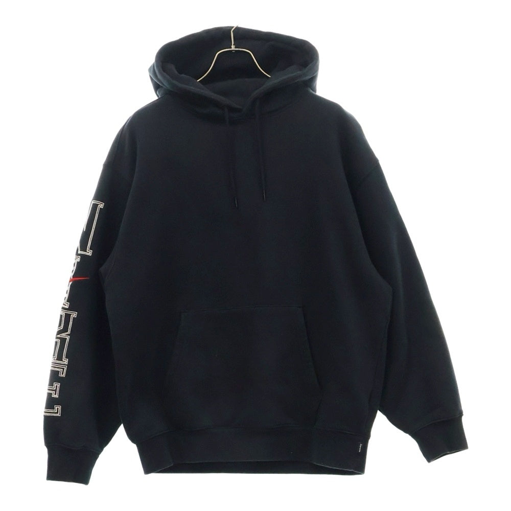 SUPREME(シュプリーム) 24SS ×Jordan Hooded Sweatshirt ジョーダン フーデッド スウェットシャツ 袖ロゴ刺繍 スウェット プルオーバーパーカー ブラック FQ0759-010
