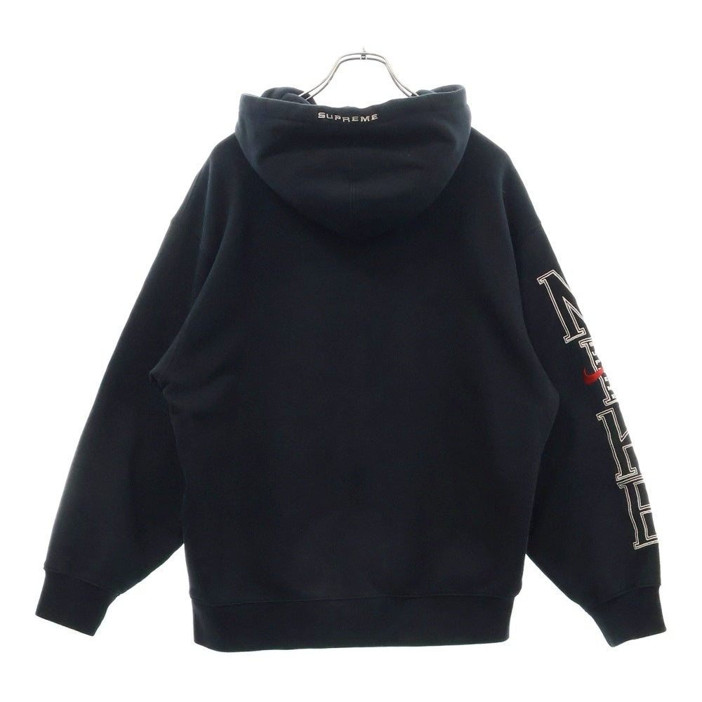 SUPREME(シュプリーム) 24SS ×Jordan Hooded Sweatshirt ジョーダン フーデッド スウェットシャツ 袖ロゴ刺繍 スウェット プルオーバーパーカー ブラック FQ0759-010