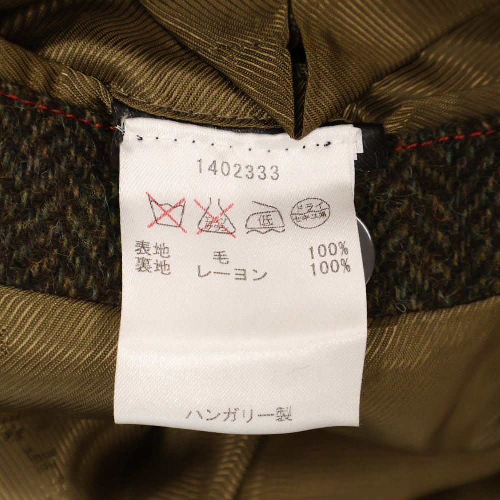 Barbour(バブアー) ツイードテーラードジャケット エルボーパッチ ヘリンボーン ブラウン