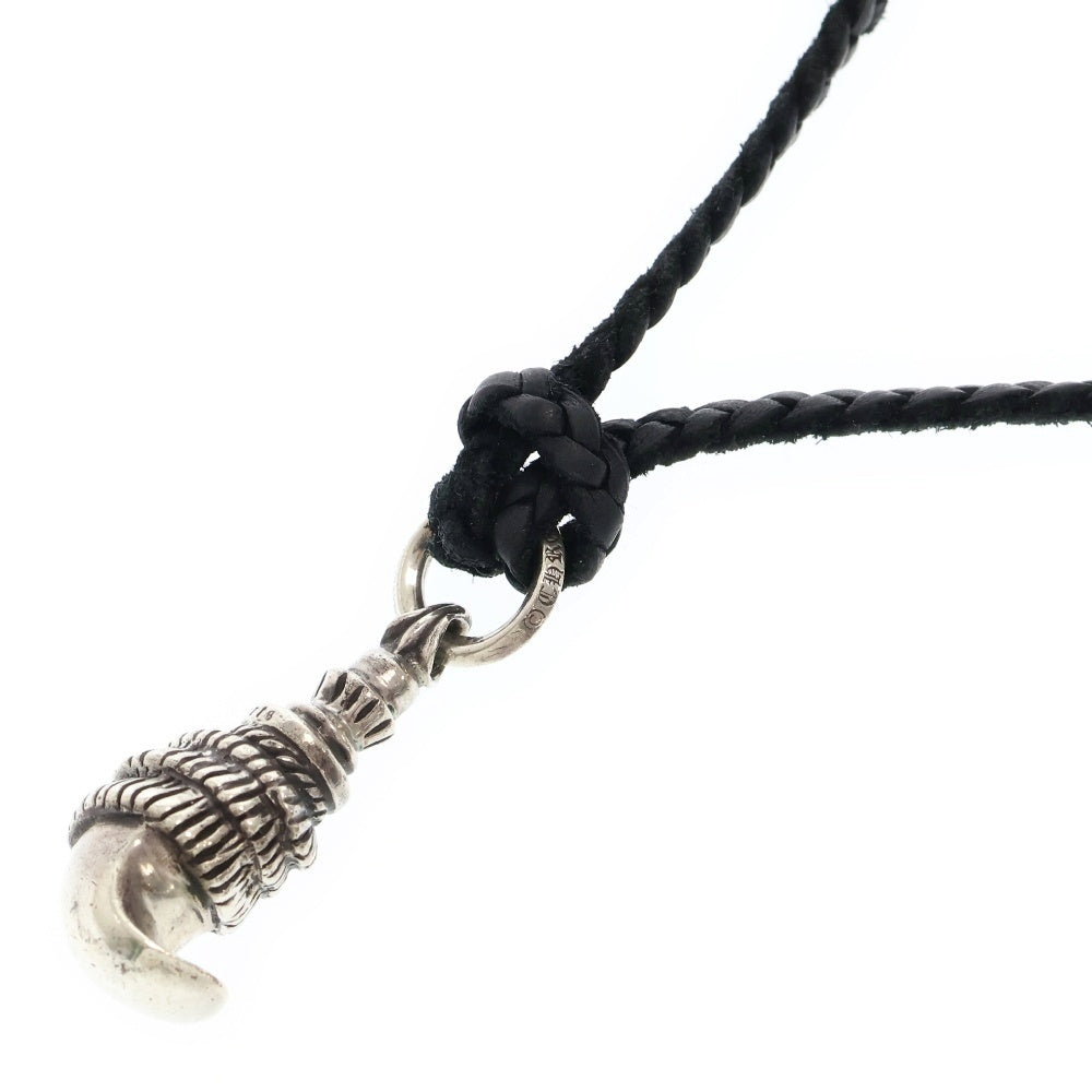 CHROME HEARTS(クロムハーツ) CROW クロウ レザーブレイド Wボロチップ ペンダントトップ ネックレス ブラック/シルバー