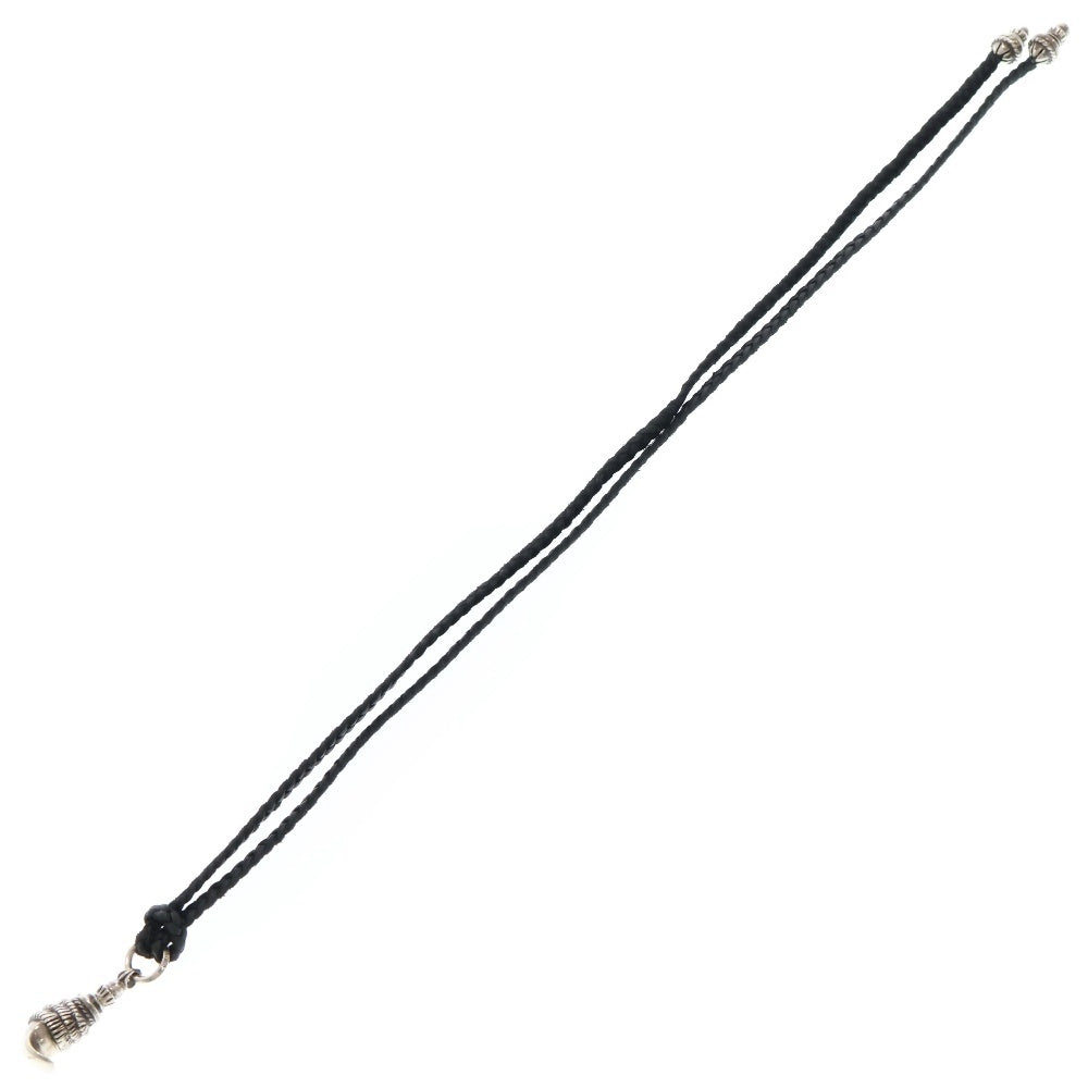 CHROME HEARTS(クロムハーツ) CROW クロウ レザーブレイド Wボロチップ ペンダントトップ ネックレス ブラック/シルバー