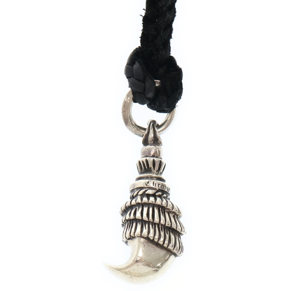 CHROME HEARTS(クロムハーツ) CROW クロウ レザーブレイド Wボロチップ ペンダントトップ ネックレス ブラック/シルバー