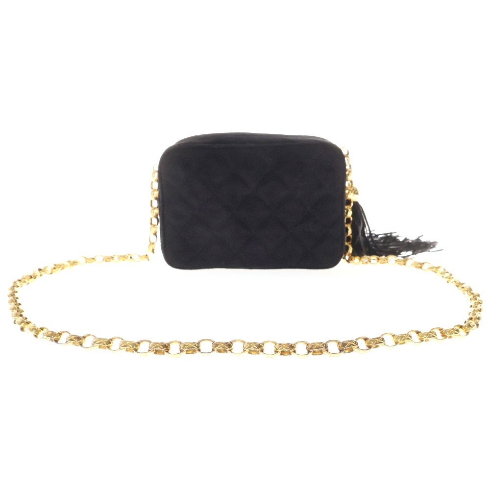 CHANEL(シャネル) マトラッセ ビジュー付き チェーンショルダーバッグ ココマーク スウェード ブラック 2番台