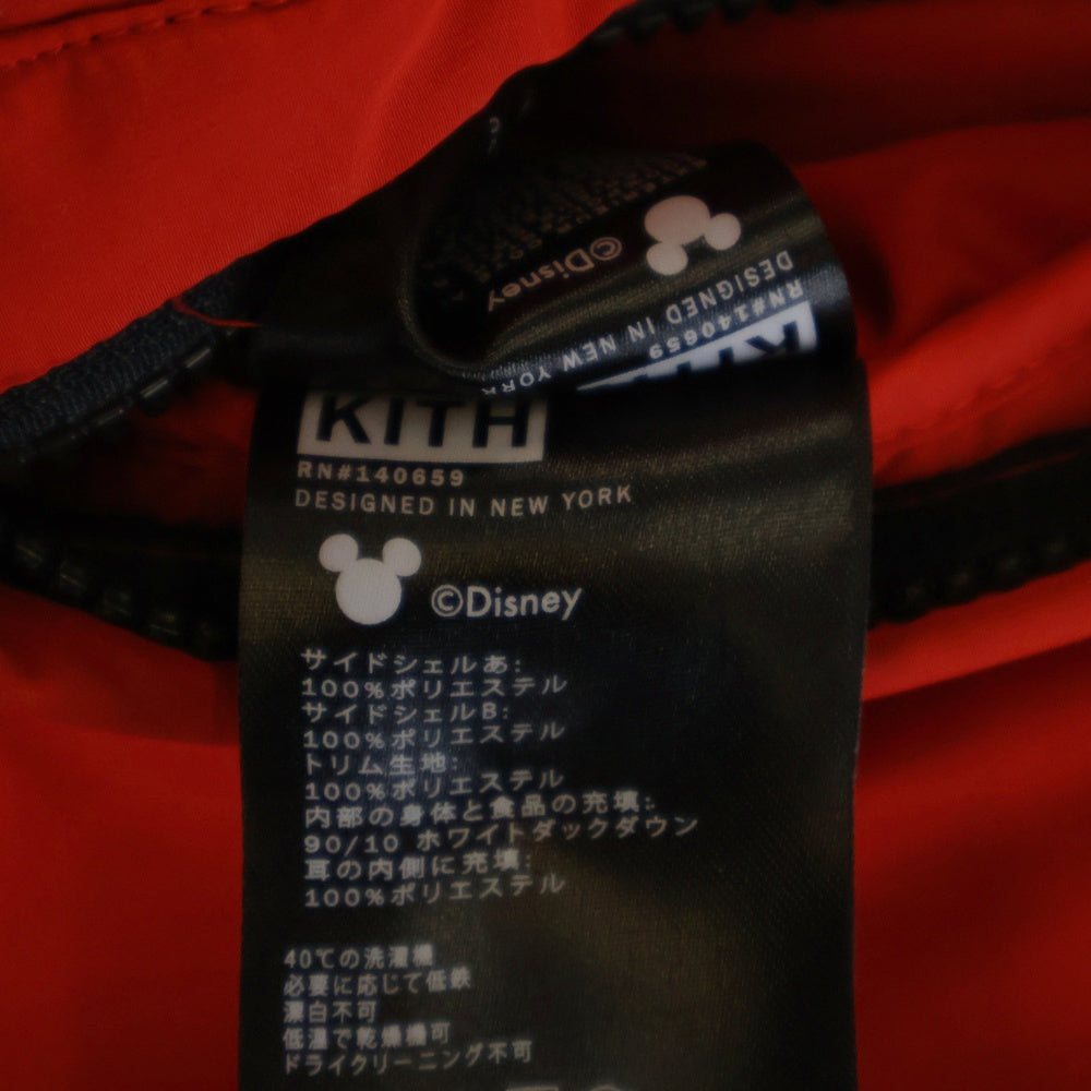 KITH(キス) 19AW ×Disney Bristol Down Puffer Vest ディズニー ブリストル 中綿ダウンベスト リバーシブル レッド/ブラック KH1216