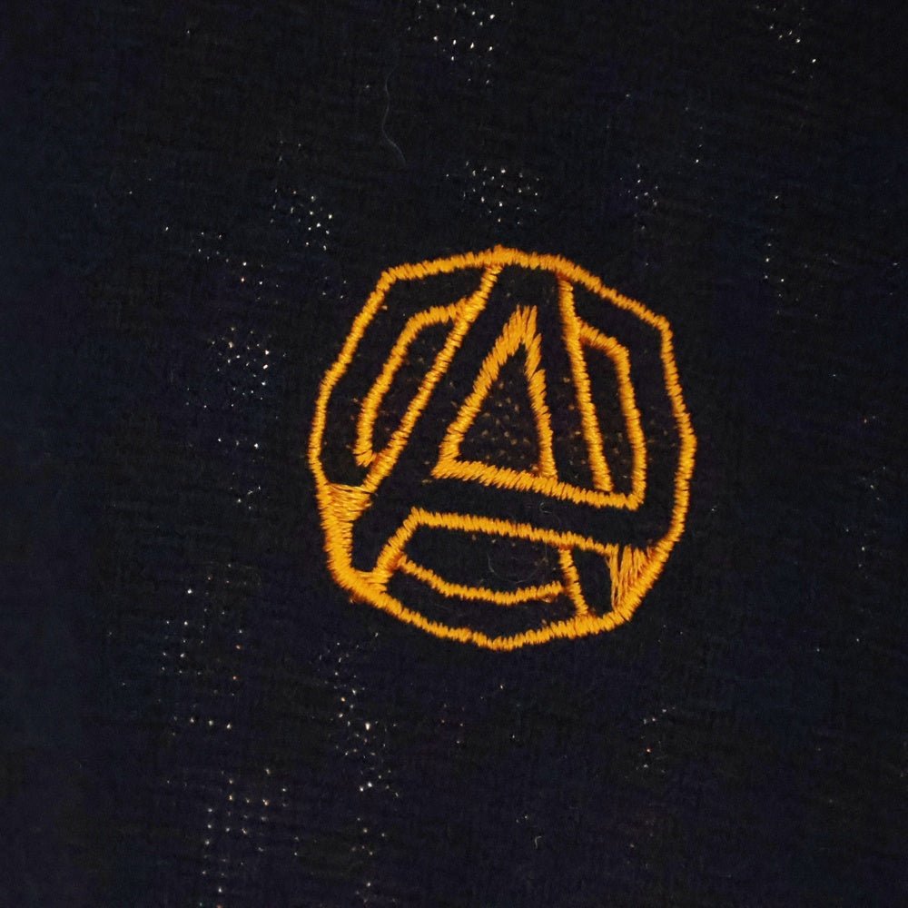 AMBUSH(アンブッシュ) ロゴ刺繍 カラー切替 コットン 長袖ニットセーター ネイビー/オレンジ BMHE006S21KNI001