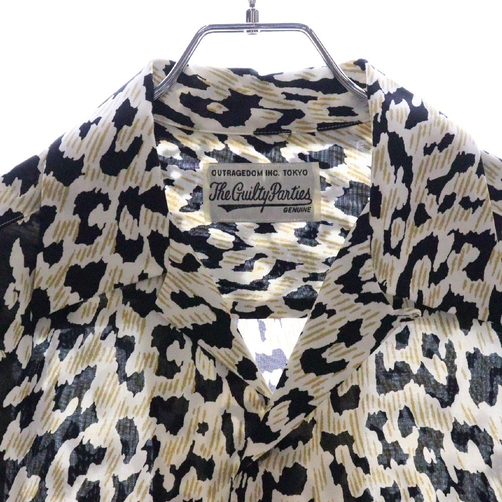 WACKO MARIA(ワコマリア) 24AW LEOPARD HAWAIIAN SHIRT S/S レオパード柄 ハワイアンシャツ 半袖シャツ ブラック/ホワイト
