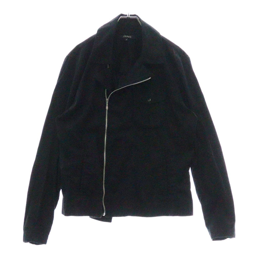 BEAMS(ビームス) フロントポケット アシンメトリージップアップ コットン 長袖シャツ ロングスリーブ ブラック 4211-0206-856