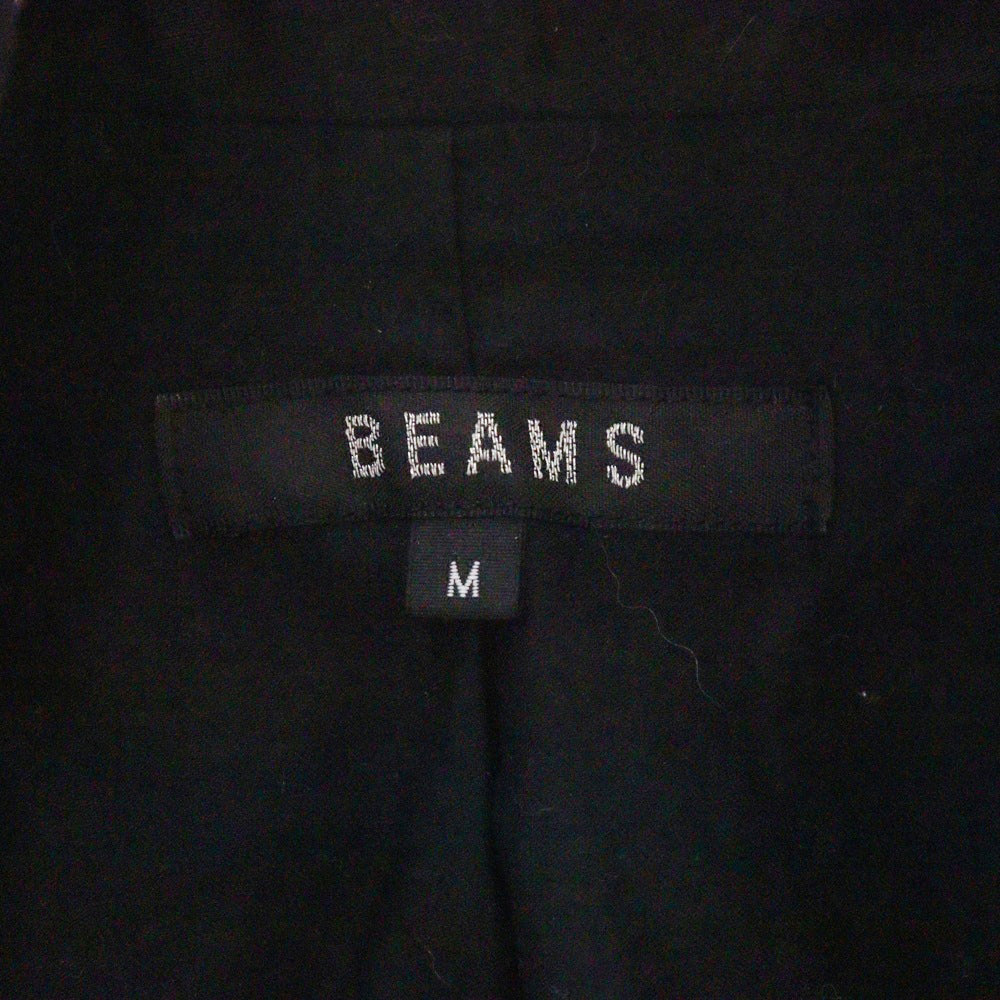 BEAMS(ビームス) フロントポケット アシンメトリージップアップ コットン 長袖シャツ ロングスリーブ ブラック 4211-0206-856
