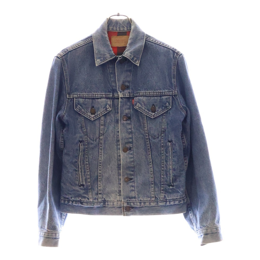 Levi's(リーバイス) 80~90S VINTAGE 70411-0816 ボタン裏327 38 バッファローチェック フランネルライナー 4th トラッカージャケット インディゴ/レッド