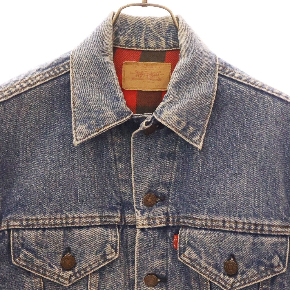 Levi's(リーバイス) 80~90S VINTAGE 70411-0816 ボタン裏327 38 バッファローチェック フランネルライナー 4th トラッカージャケット インディゴ/レッド
