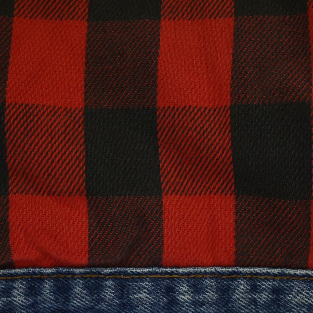 Levi's(リーバイス) 80~90S VINTAGE 70411-0816 ボタン裏327 38 バッファローチェック フランネルライナー 4th トラッカージャケット インディゴ/レッド