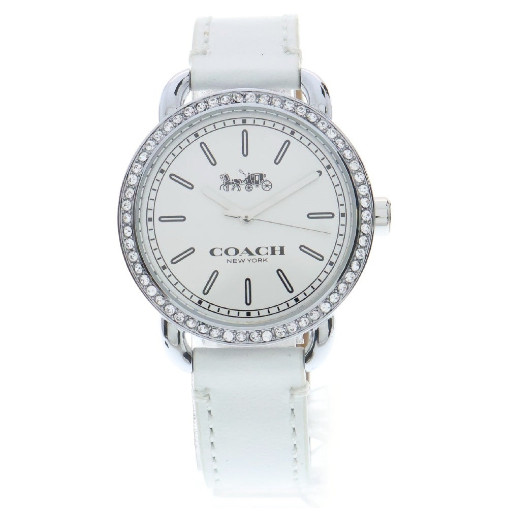 COACH(コーチ) ラウンド 腕時計 クォーツ ラインストーンベゼル ホワイト 105.7.95.1205S レディース