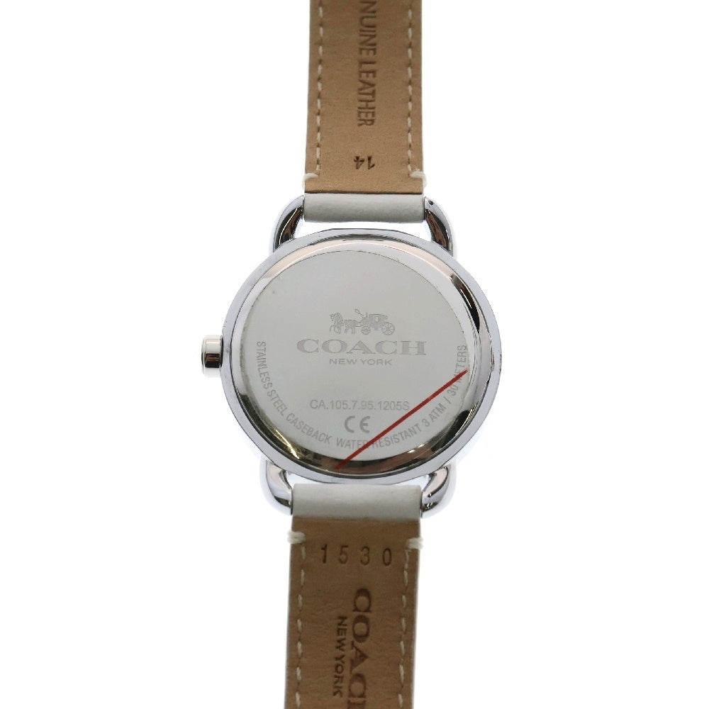COACH(コーチ) ラウンド 腕時計 クォーツ ラインストーンベゼル ホワイト 105.7.95.1205S レディース