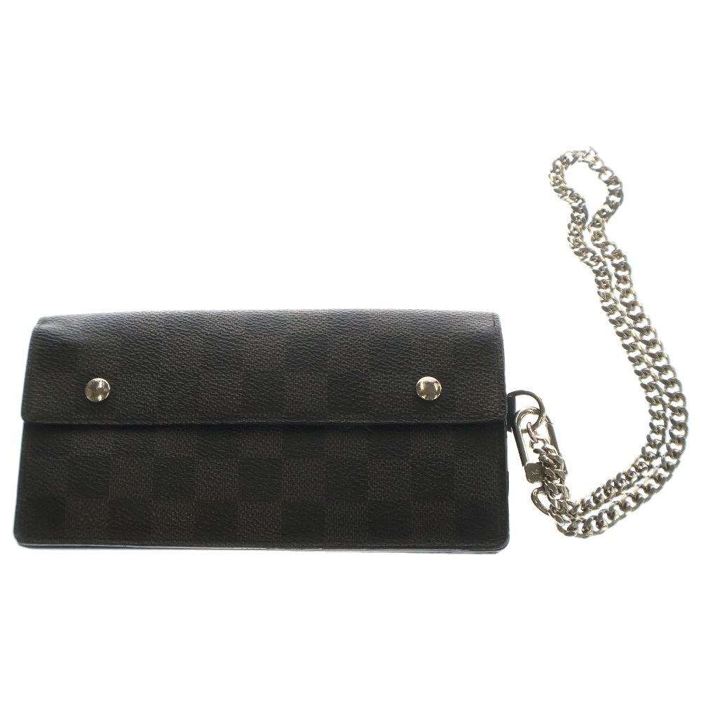 LOUIS VUITTON(ルイヴィトン) ダミエグラフィット ポルトフォイユ・アコルデオン ウォレットチェーン付き PVC 長財布 ブラック N60023